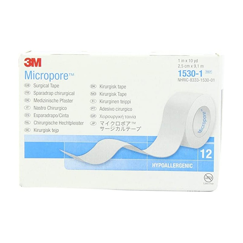 3M Micropore Paper Tape - 1 x 10 Yds - Box 12